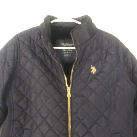 U.S. Polo Assn. women's size M navy blue quilted jacket - Picture 2 of 16